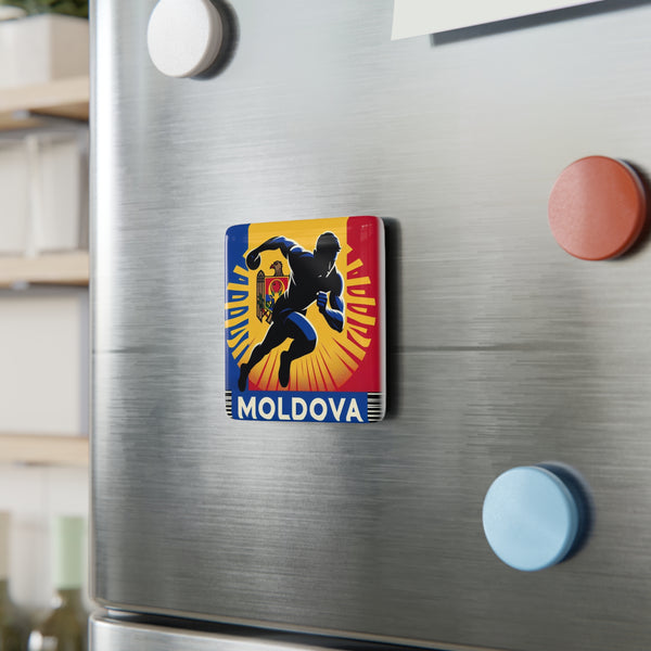 Flag Village Moldova Flag Sporting Porcelain Magnet, Square MDA0006