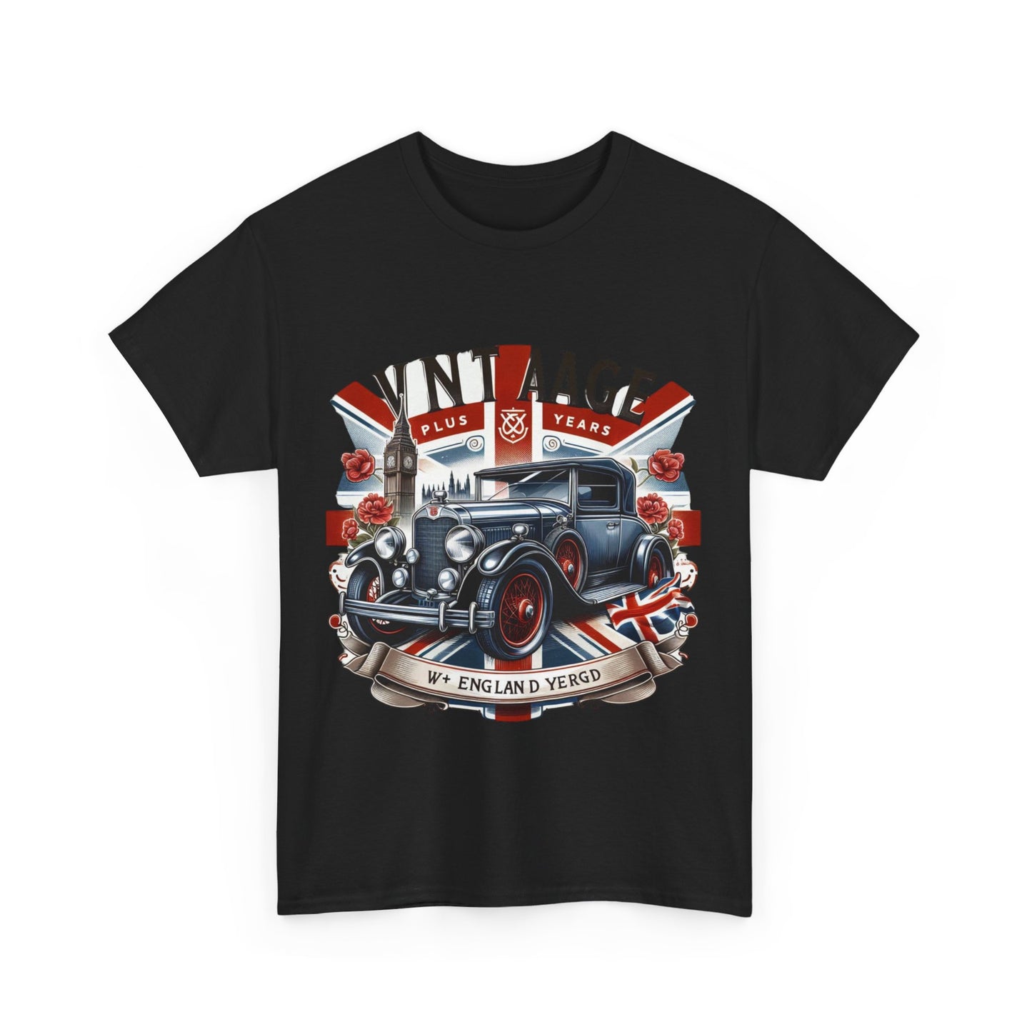 Flag Village UK Vintage Car Flag T-SHIRT Heavy Cotton Tee UK0007