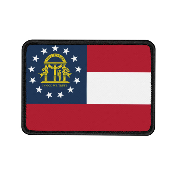 Flag Village Georgia State Flag Embroidered Iron-On Patch