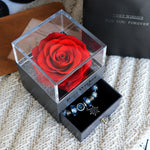 Flag Village Valentines Day Gift Women Rose Jewelry Box Dried Flower Real Flowers Eternal Roses In Box