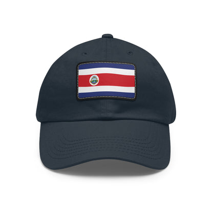 Flag Village Costa Rica Flag Hat Cap with Leather Patch