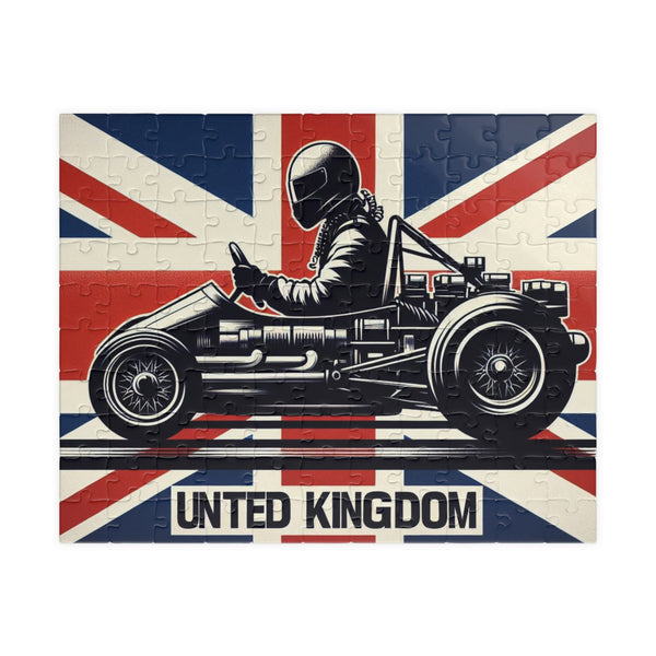 Flag Village United Kingdom Racing Car Sporting Flag Puzzle (110, 252, 520, 1014-piece) UK0005