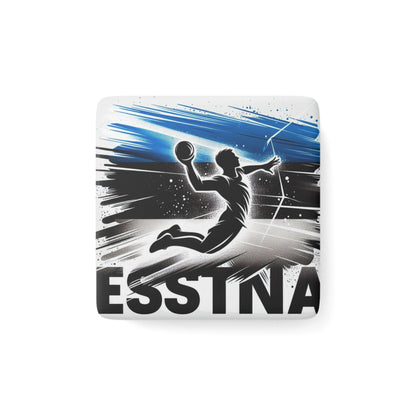 Flag Village Estonia Flag Sporting Porcelain Magnet, Square EST0005