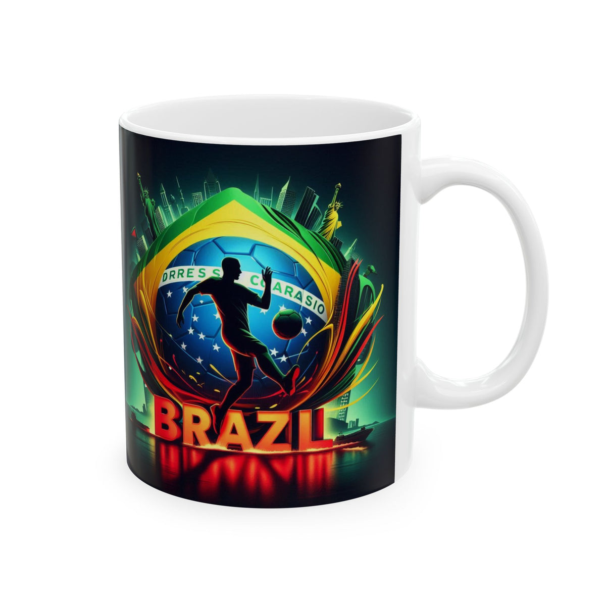 Flag Village Brazil Sporting Flag Ceramic Coffee Mug