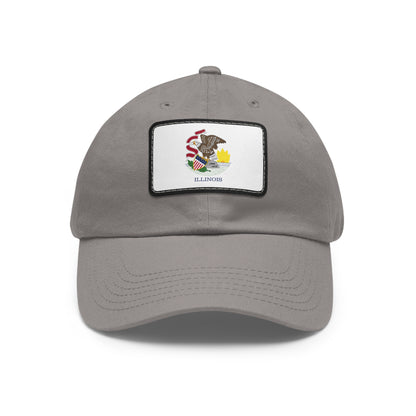 Flag Village USA Illinois State Flag Hat Cap with Leather Patch