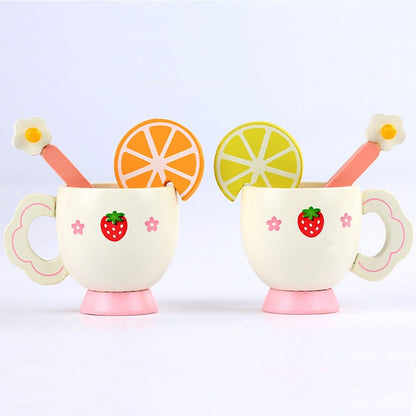 Flag Village Girl Mini Wooden With Box Kitchen Bowl Gift Cup Tea Set