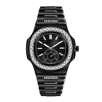 Flag Village Mens Fashion Alloy Band Diamond Gifts Watches