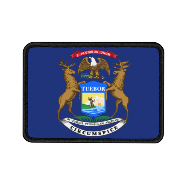 Flag Village Michigan State Flag Embroidered Iron-On Patch