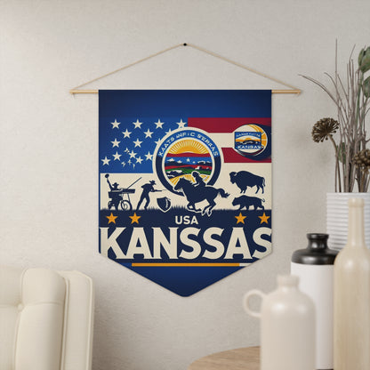 Flag Village Kansas State Flag Pennant Sporting Home Wall decoration KS0001