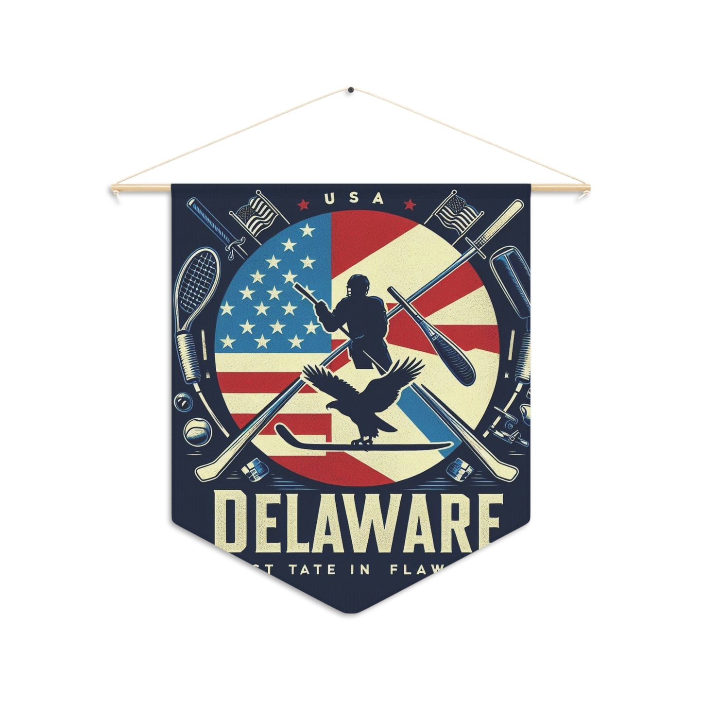 Flag Village Delaware State Flag Pennant Sporting Home Wall decoration DE0002