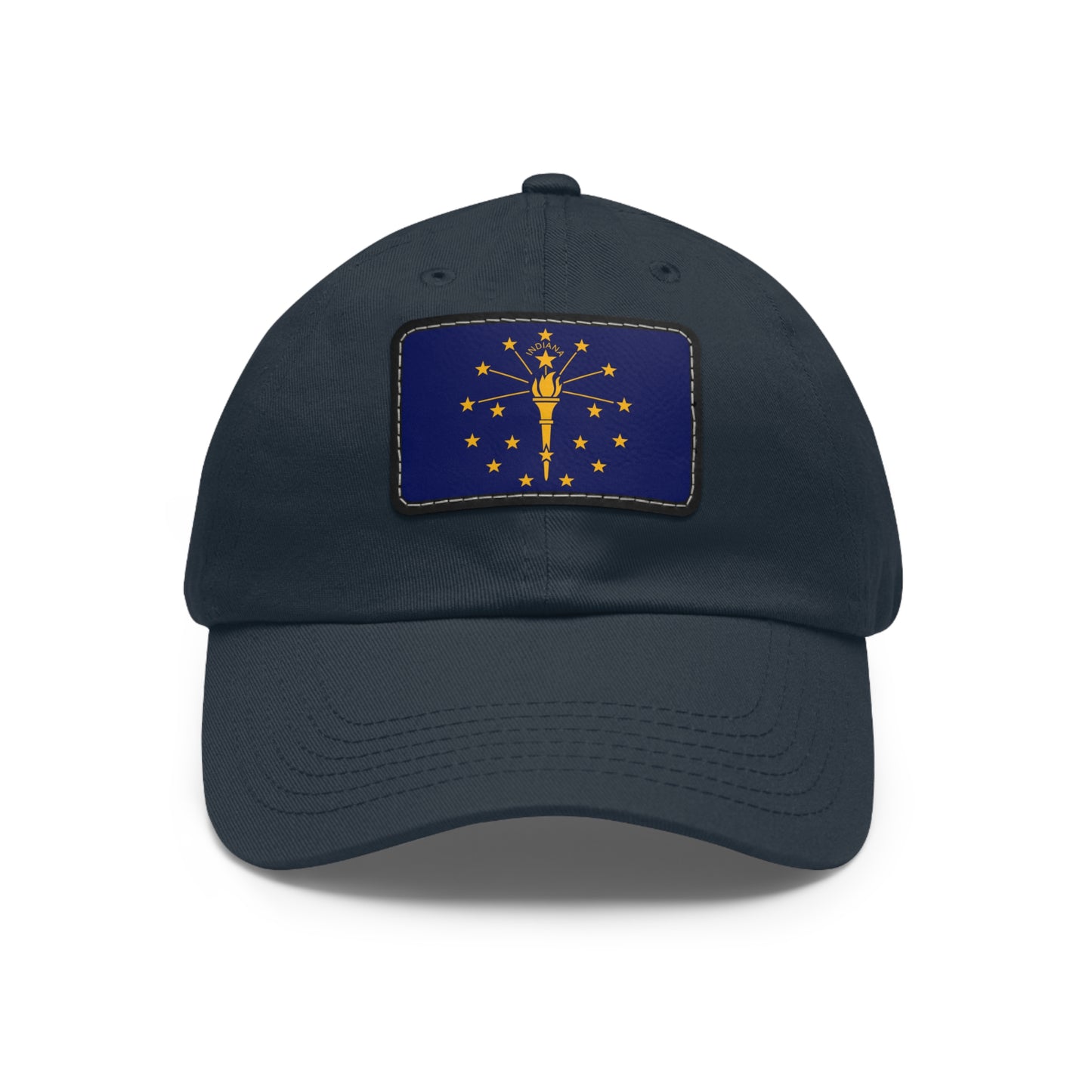 Flag Village USA Indiana State Flag Hat Cap with Leather Patch