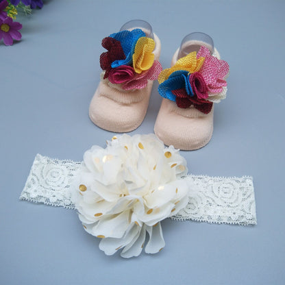 Flag Village New Baby Girl Socks Headband Gift Box