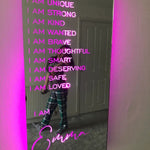 Flag Village Personalized Name Mirror Light For Bedroom LED Light Up Mirror For Wall Custom Photo Christmas Valentine's Day Wedding Gifts
