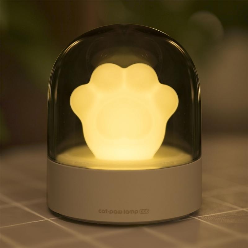 Flag Village Exquisite Night Light Cat Paw Light USB Charging Music Box Warm Musical Lamp Cats Paw Lamp For Kids Children Gift Desktop Decor