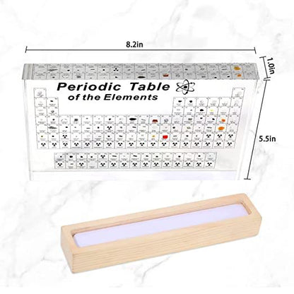 Flag Village Periodic Table With 83 Kinds Of Real Elements Inside, Acrylic Periodic Table Of Elements Samples, Easy To Read, Creative Gifts For Science Lovers And Students