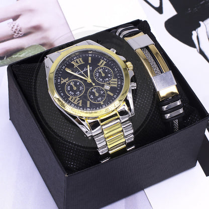 Flag Village With Box Fashion Couple Bracelet Watch Set Gift