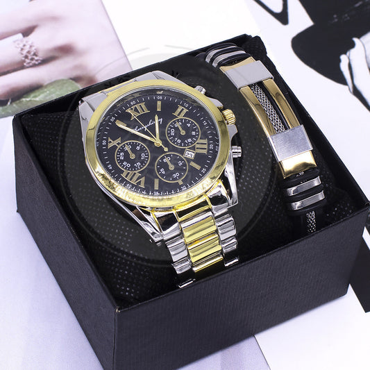 Flag Village With Box Fashion Couple Bracelet Watch Set Gift