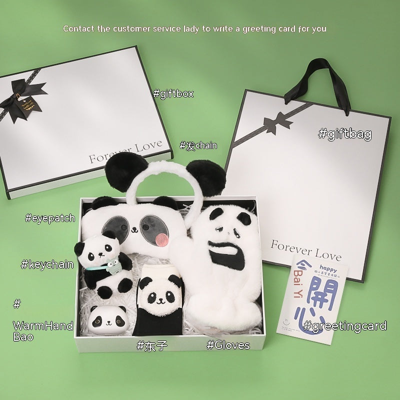 Flag Village Panda Peripheral Gifts Girlfriends Birthday Elements Practical Winter Warm New Years's Banquet Hand Box Christmas