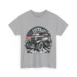 Flag Village USA Vintage Car Flag T-SHIRT Heavy Cotton Tee USA0011