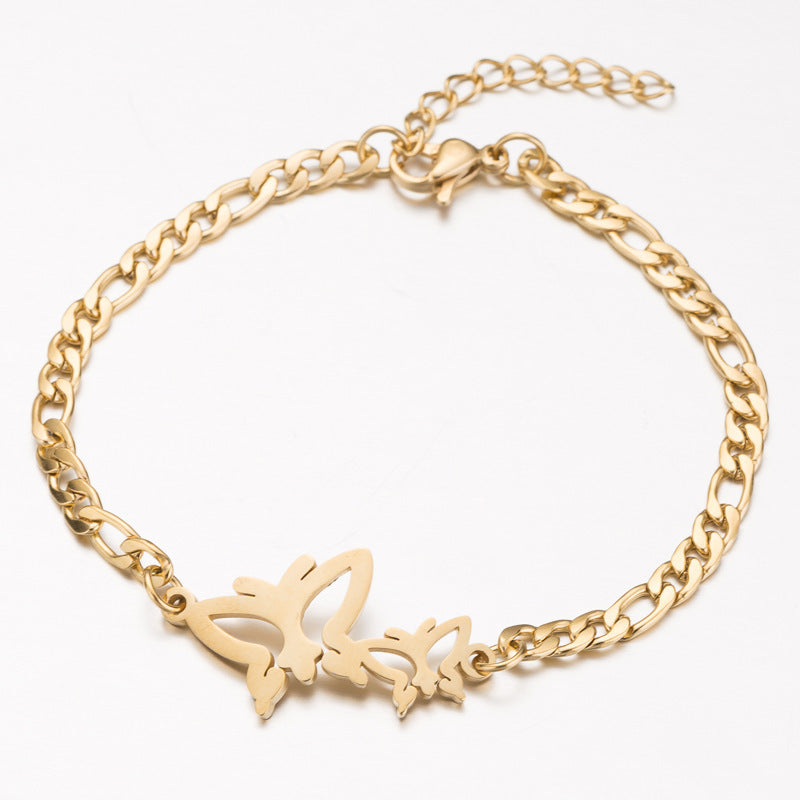 Flag Village Gold Color Charms Bracelet Femme Stainless Steel Women Jewelry Lucky Origami Elephant Bracelets Friendship Gifts