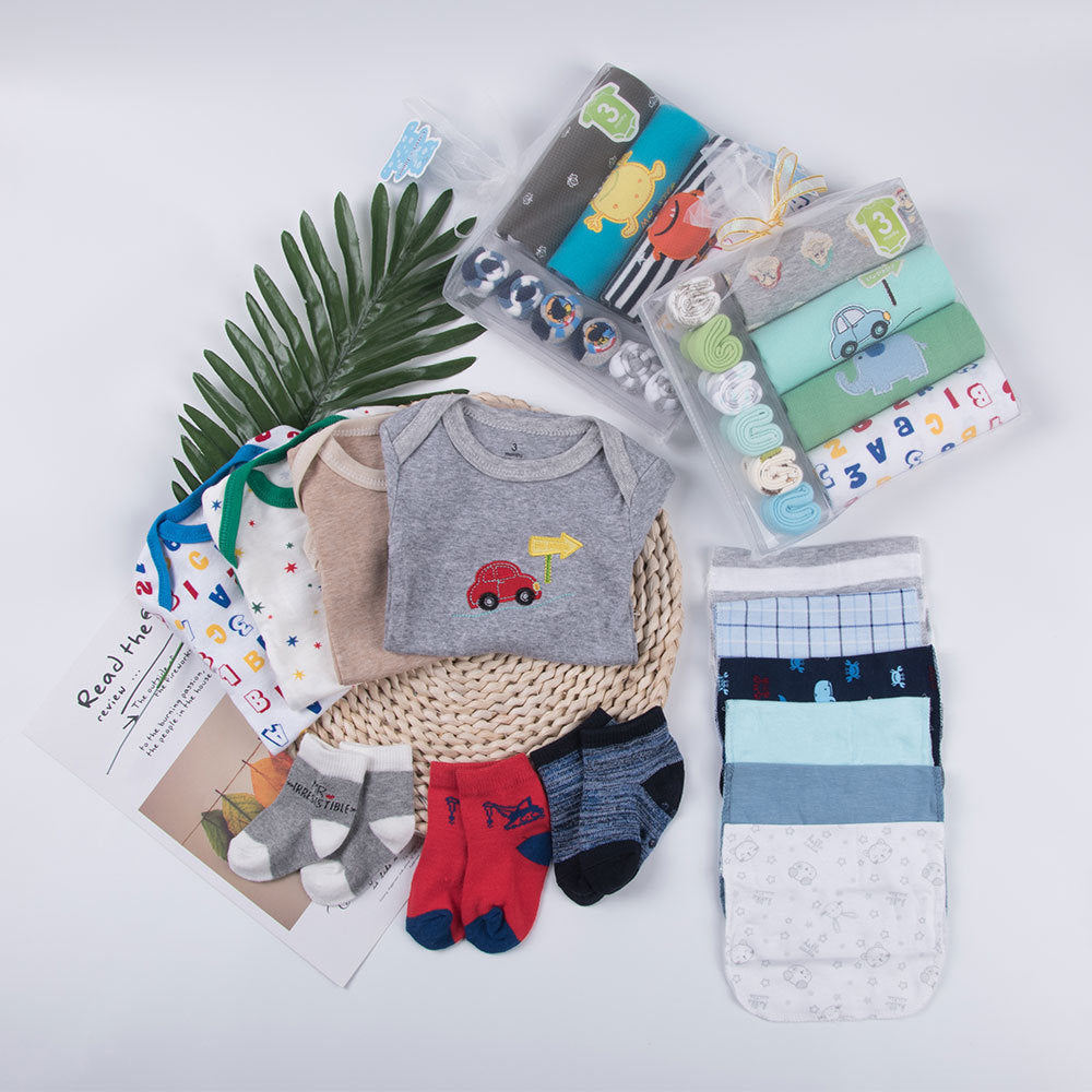 Flag Village Short Sleeve Triangle Baby Clothes Gift Box