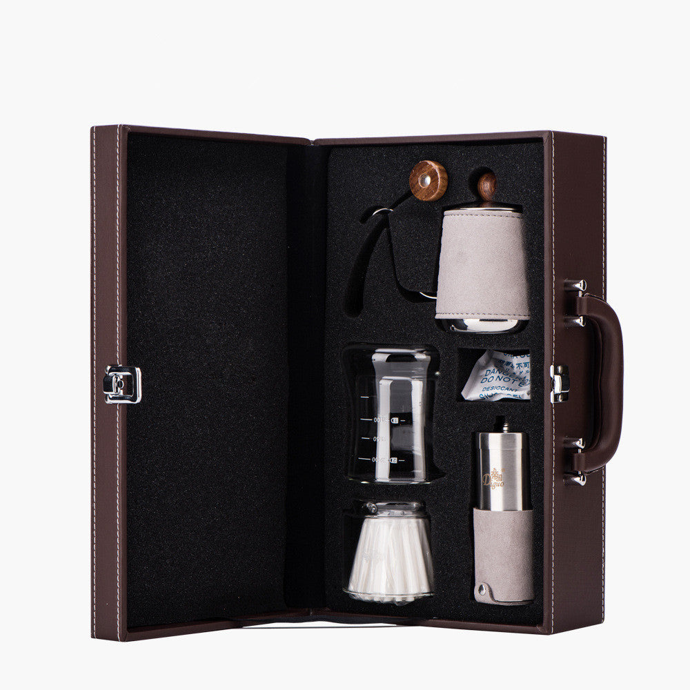 Flag Village Travel Portable Coffee Gift Box Hand Brew Pot Coffee Pot Set Gift Box