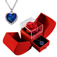 Flag Village Eternal Rose Apple Gift Box Women Necklace Valentine's Day Wedding Jewelry