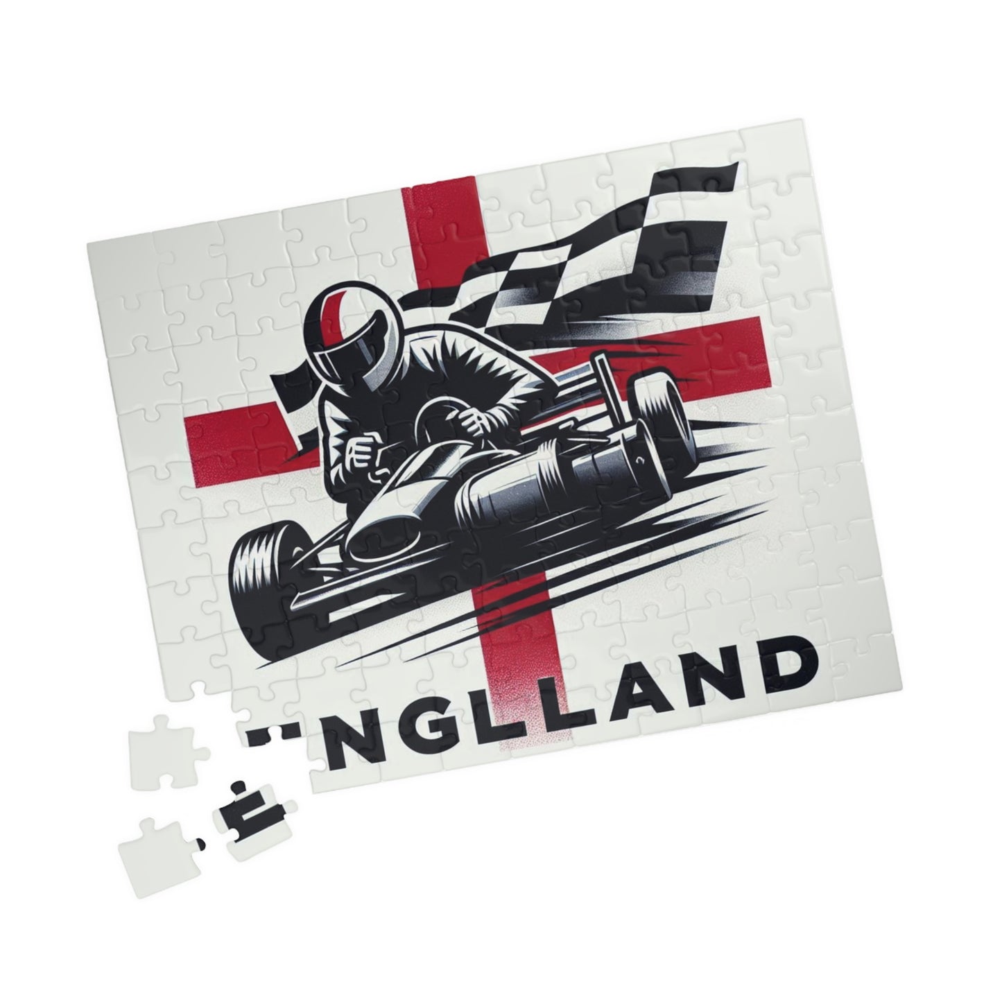 Flag Village ENGLAND Racing Car Sporting Flag Puzzle (110, 252, 520, 1014-piece) GBR0013