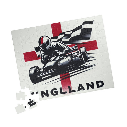 Flag Village ENGLAND Racing Car Sporting Flag Puzzle (110, 252, 520, 1014-piece) GBR0013