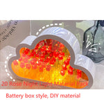 Flag Village Tulip Night Lamp DIY Material Cloud Tulips Night Lamp Decorative Mirrors Photo Frame LED Table Lights Korean Creative Desk Bedroom Handmade Birthday Gifts