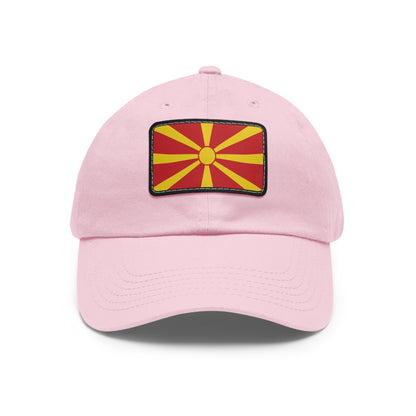 Flag Village Macedonia Flag Hat Cap with Leather Patch