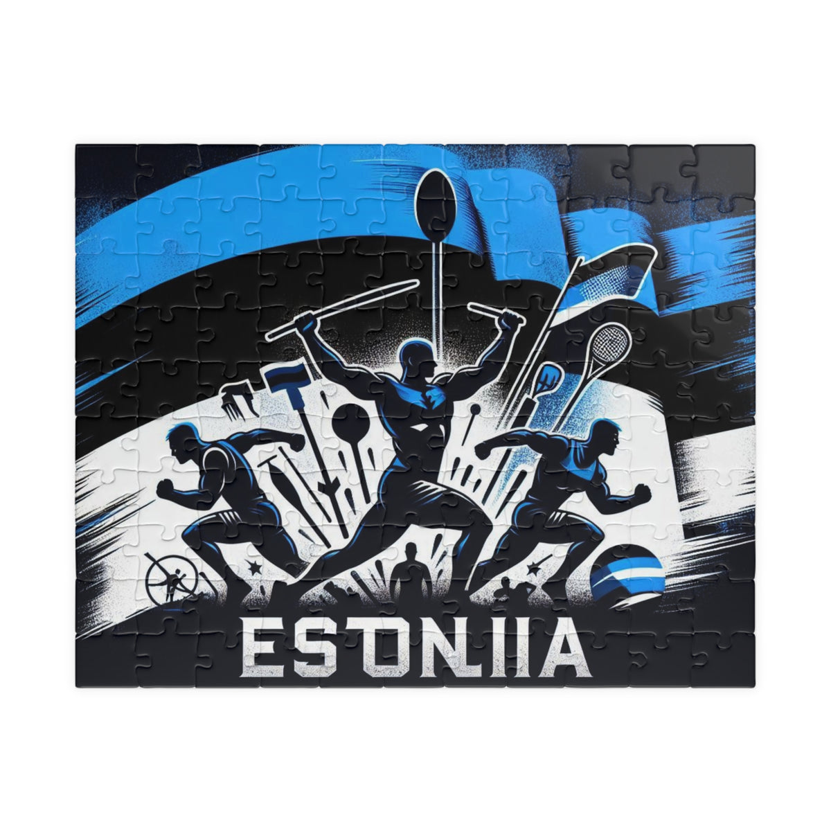 Flag Village Estonia Sporting Flag Jigsaw Puzzle