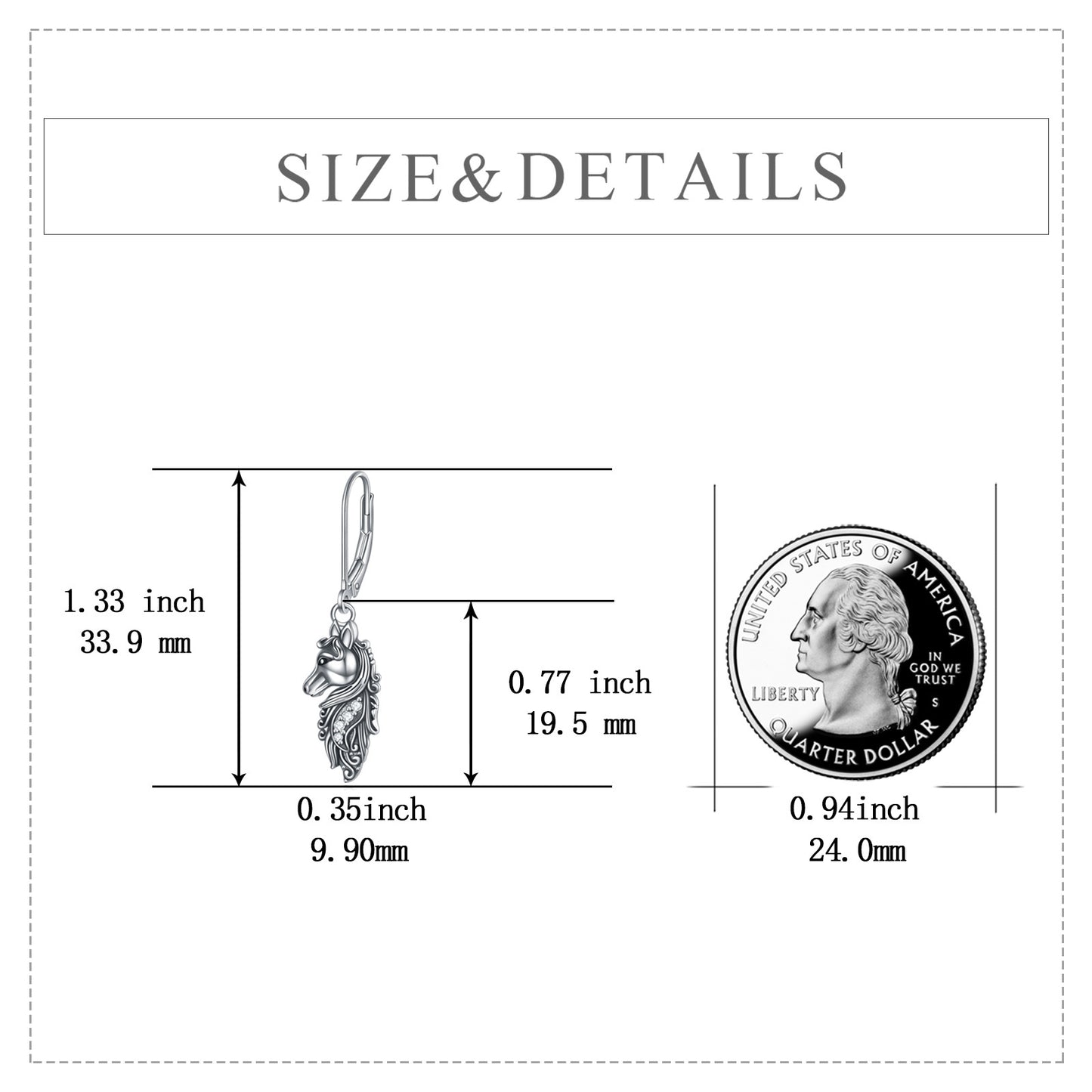 Flag Village Sterling Silver Horse Dangle Drop Leverback Earrings Jewelry Gifts