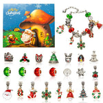 Flag Village DIY Creative Kids Bracelet Ornament 24 Grid Calendar Christmas Surprise Blind Box Silver Set