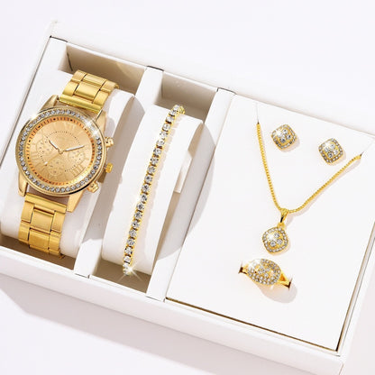 Flag Village Luxury All-match Diamond Big Rhinestone Women's Five-piece Gift Box