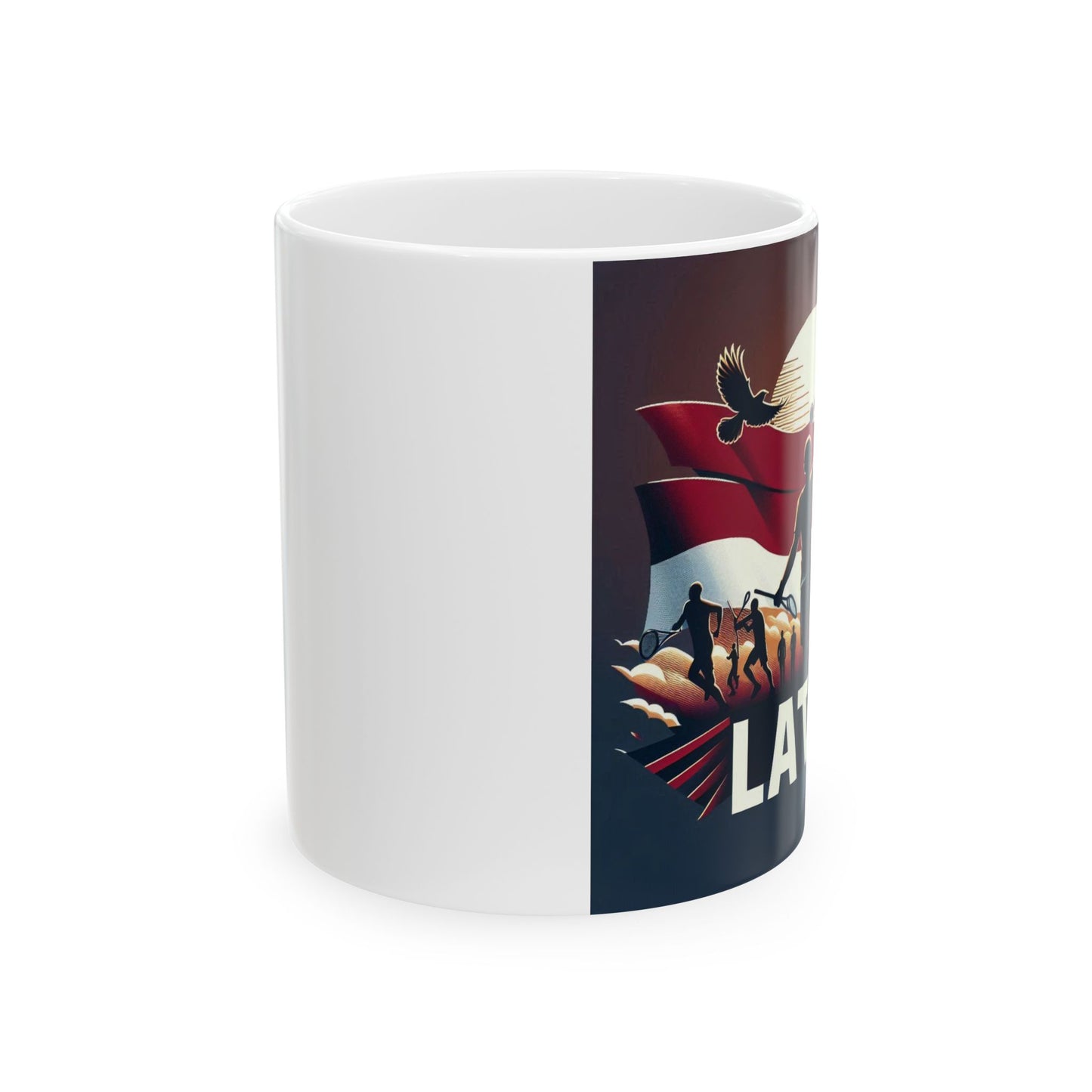 Flag Village Latvia Sporting Flag Ceramic Coffee Mug 11oz LVA0003
