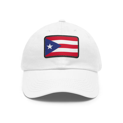 Flag Village Puerto Rico Flag Hat Cap with Leather Patch