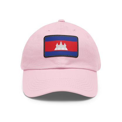 Flag Village Cambodia Flag Hat Cap with Leather Patch