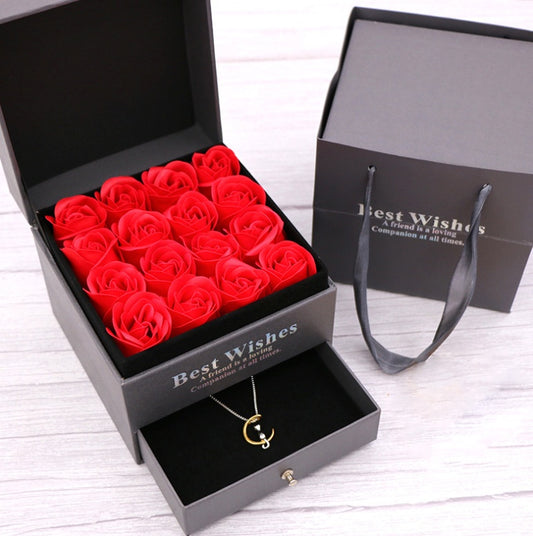 Flag Village Soap flower Valentine's Day gift double drawer box rose flower creative gift Christmas