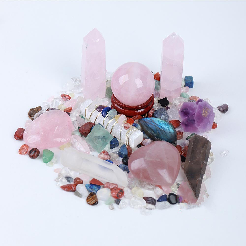Flag Village Donghai Natural Crystal Gem Hexagonal Prism Energy Ball Gift Box