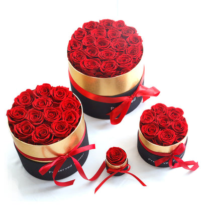 Flag Village Eternal Roses In Box Preserved Real Rose Flowers With Box Set Valentines Day Gift Romantic Artificial Flowers
