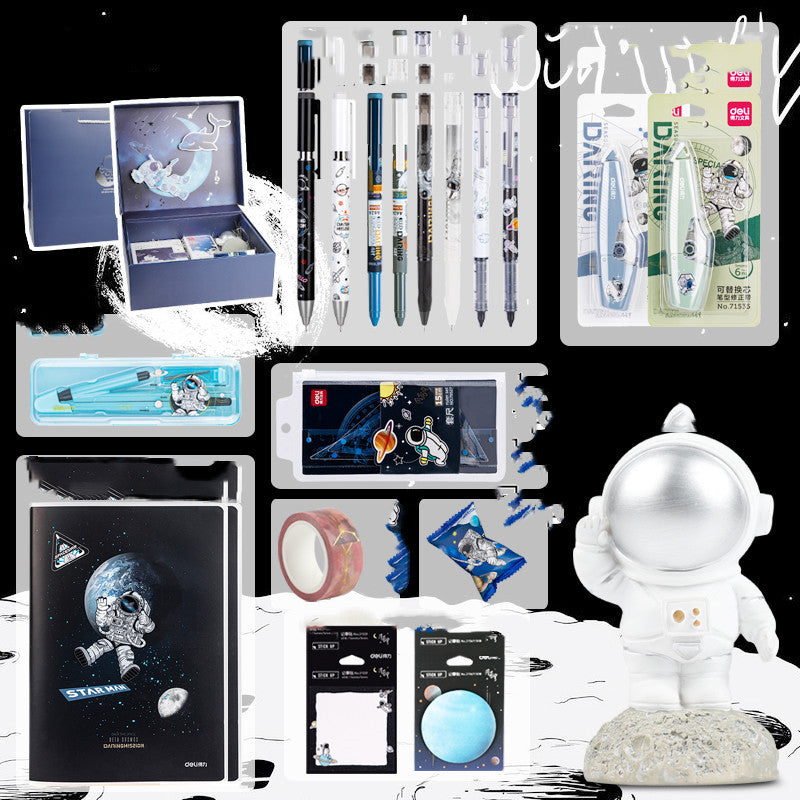 Flag Village Universe Galaxy Exploration Stationery Set Gift Box Spree Birthday Gift Astronaut Notebook Creative Hand Ledger