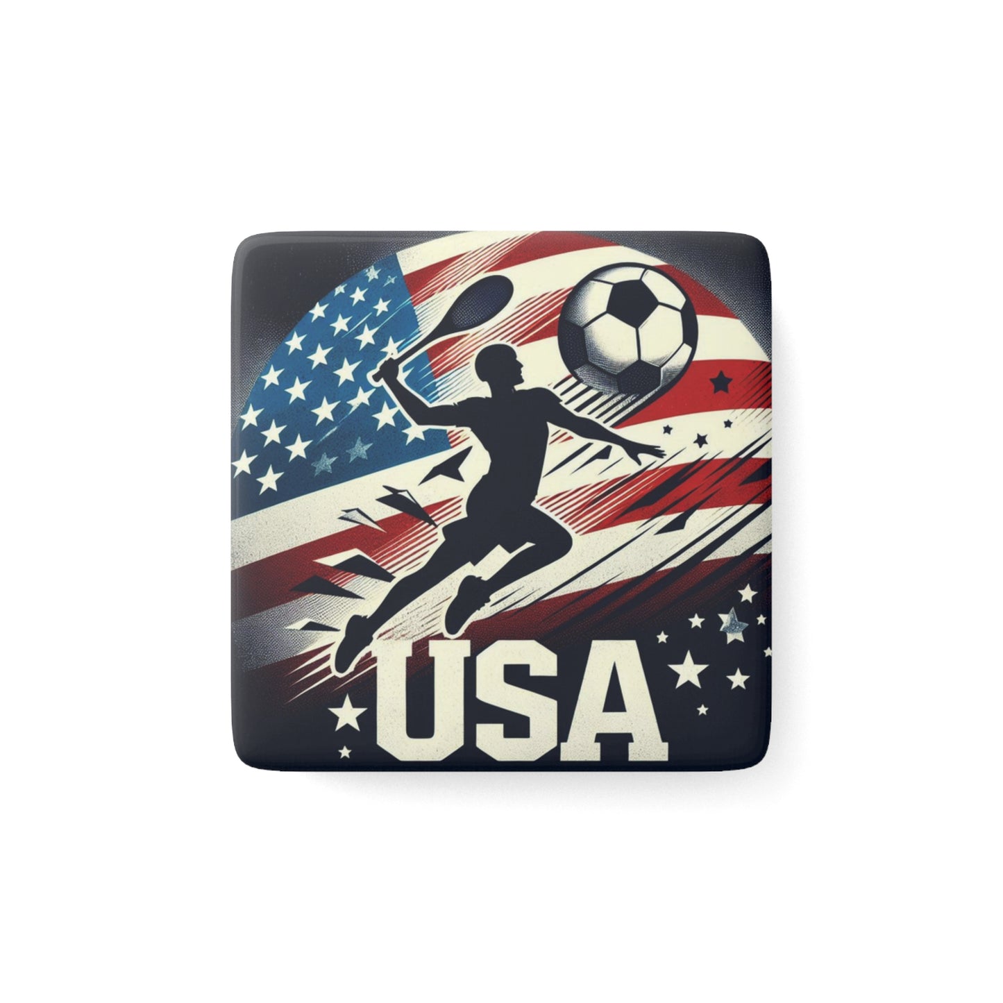 Flag Village USA Flag Sporting Porcelain Magnet, Square USA0001