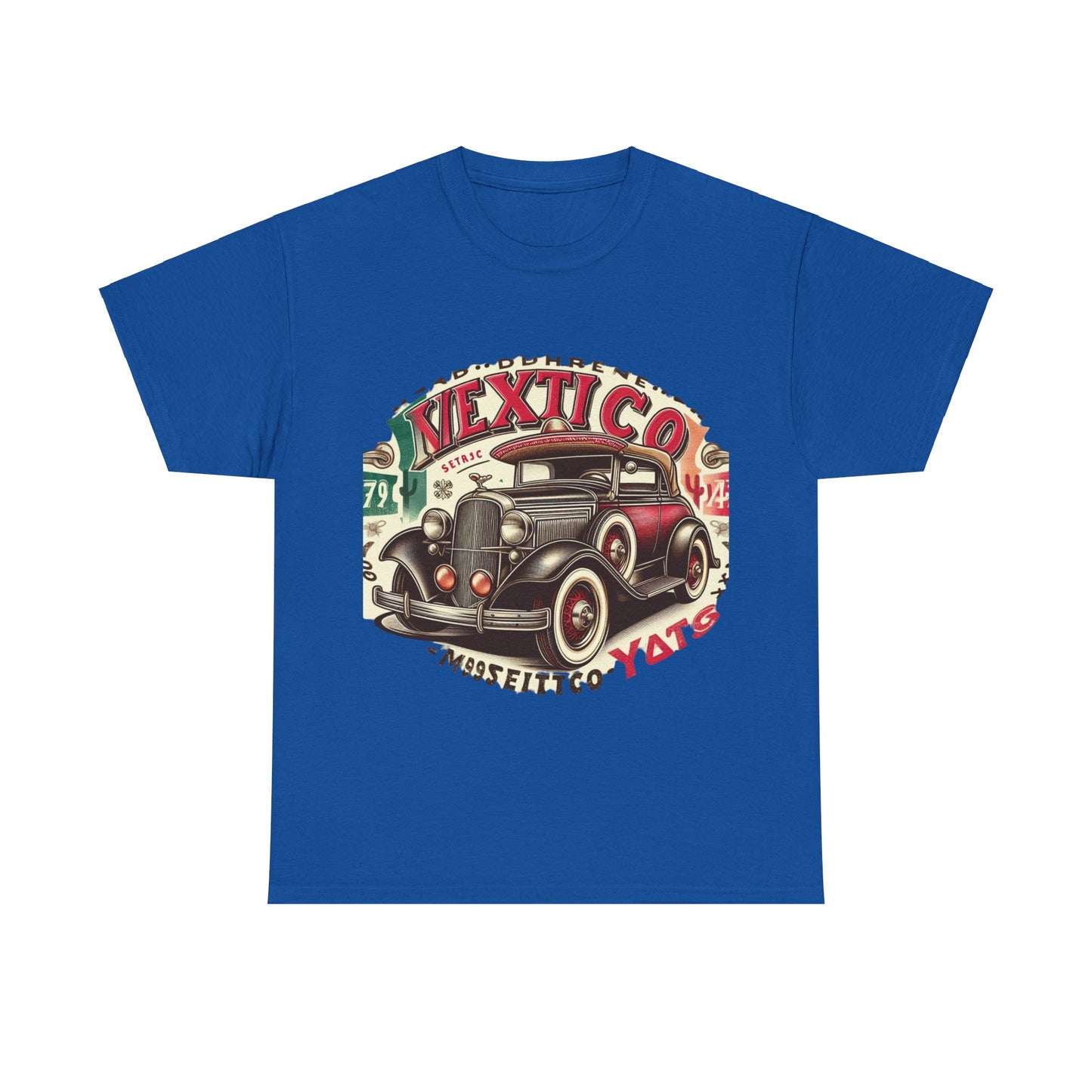 Flag Village Mexico Vintage Car Flag T-SHIRT Heavy Cotton Tee MEX0003