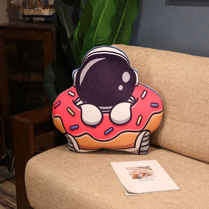 Flag Village Simulation Space Series Plush Pillow Toys Astronaut Spaceman Rocket Spacecraft Stuffed Doll Nap Pillow Kids Birthday Gifts