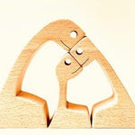 Flag Village DIY Figurine Wood Dog Ornament Sculpture Home Decoration A Man A Dog Wood Sculpture Christmas Gifts Model Decor
