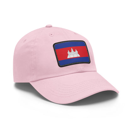 Flag Village Cambodia Flag Hat Cap with Leather Patch