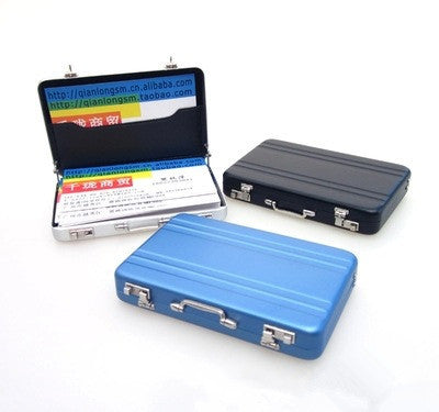 Flag Village Creative password safe shape aluminum business card holder mini suitcase business card holder white collar office company gifts