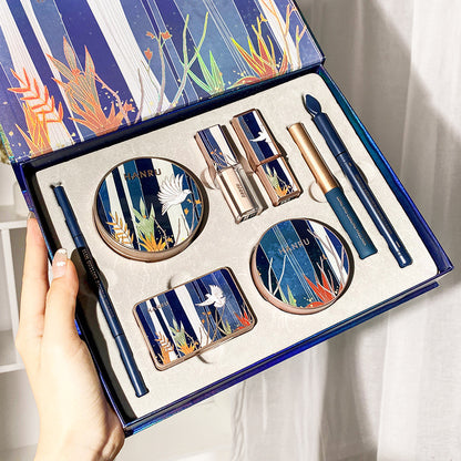 Flag Village Oriental Beauty Lotus Pond Moonlight Velvet Lipstick Makeup Set Gift Box