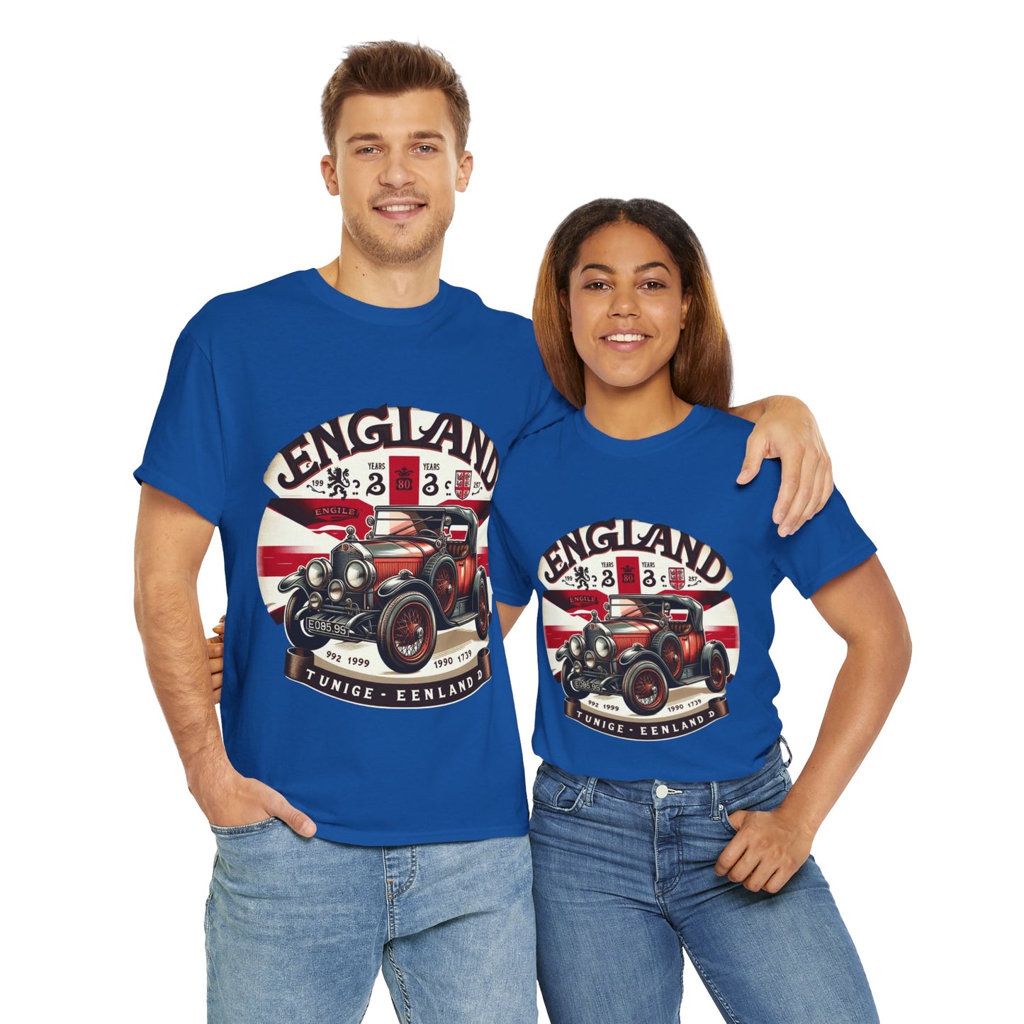 Flag Village UK Vintage Car Flag T-SHIRT Heavy Cotton Tee UK0023